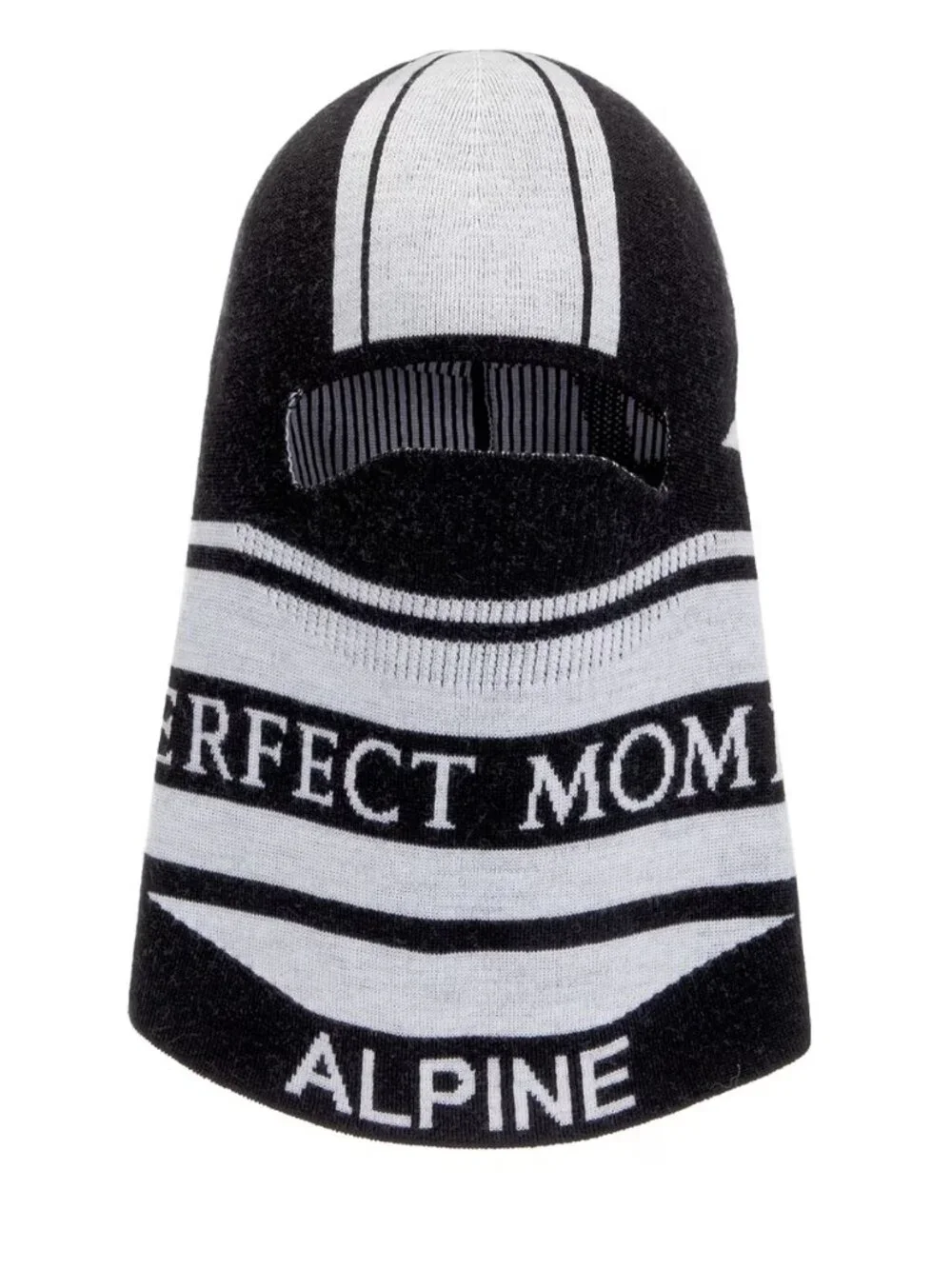 NEW Perfect Moment Team Balaclavas Black Snow White Wool Knit Star Logo Ski Mask